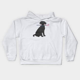 Black Lab Retriever Preppy Madras Field Hockey Dog Kids Hoodie